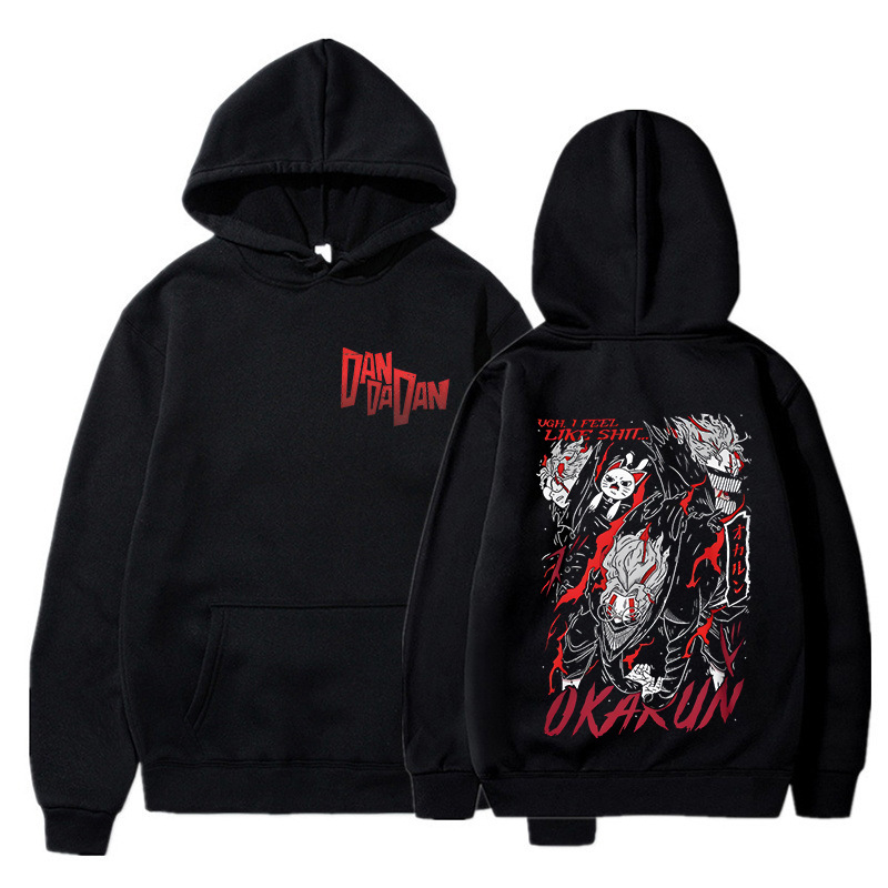 Anime Merch Hoodie - Dandadan Ayase Momo Okarun 그래픽 후디