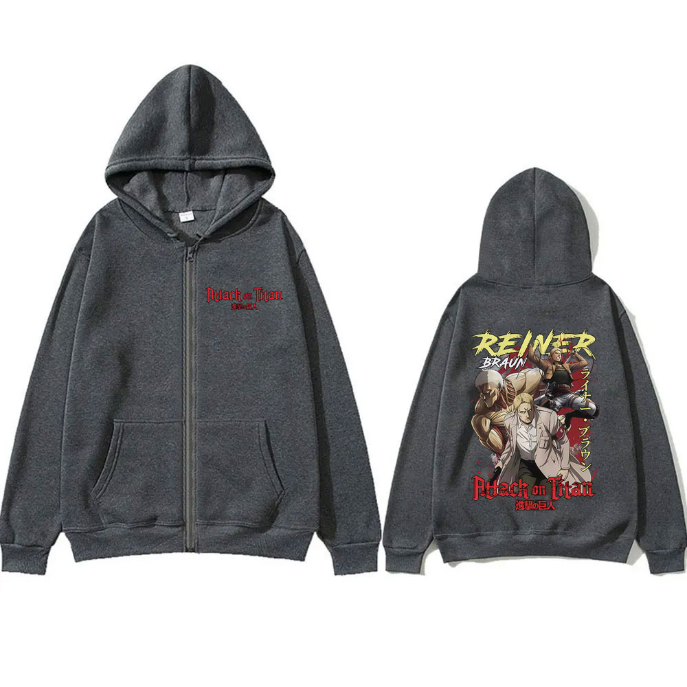 애니메이션 진격의 거인 레이너 브라운 그래픽 지퍼 후드 - Anime Merch Hoodie 리뷰 및 가격