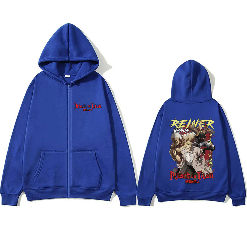 애니메이션 진격의 거인 레이너 브라운 그래픽 지퍼 후드 - Anime Merch Hoodie 리뷰 및 가격