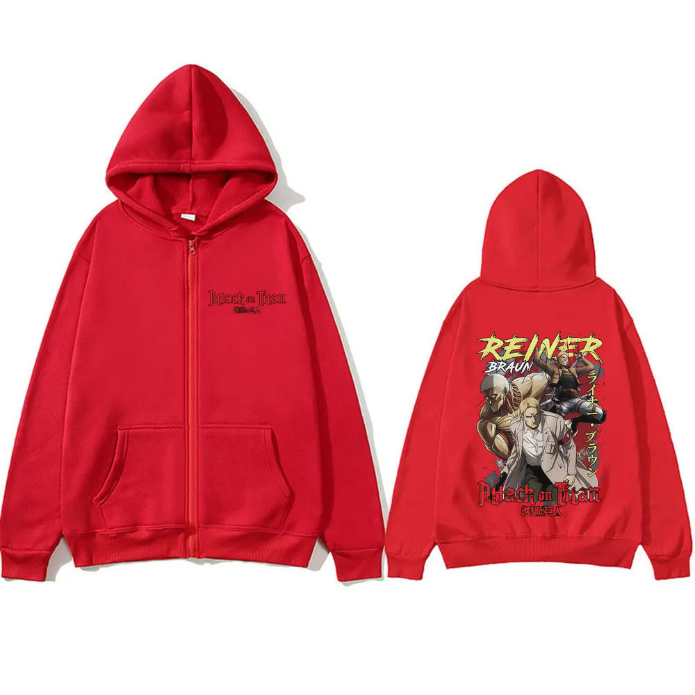애니메이션 진격의 거인 레이너 브라운 그래픽 지퍼 후드 - Anime Merch Hoodie 리뷰 및 가격