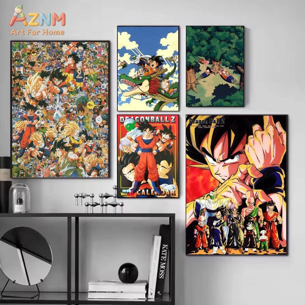 AZNM 드래곤 볼 Z 프레임 없는 캔버스 프린트 고쿠 - Anime Merchandise Posters 리뷰 및 가격