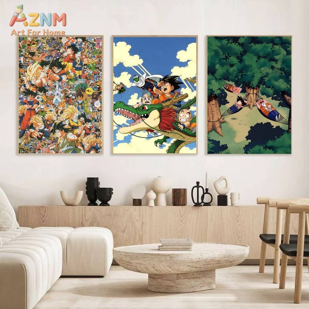 AZNM 드래곤 볼 Z 프레임 없는 캔버스 프린트 고쿠 - Anime Merchandise Posters 리뷰 및 가격