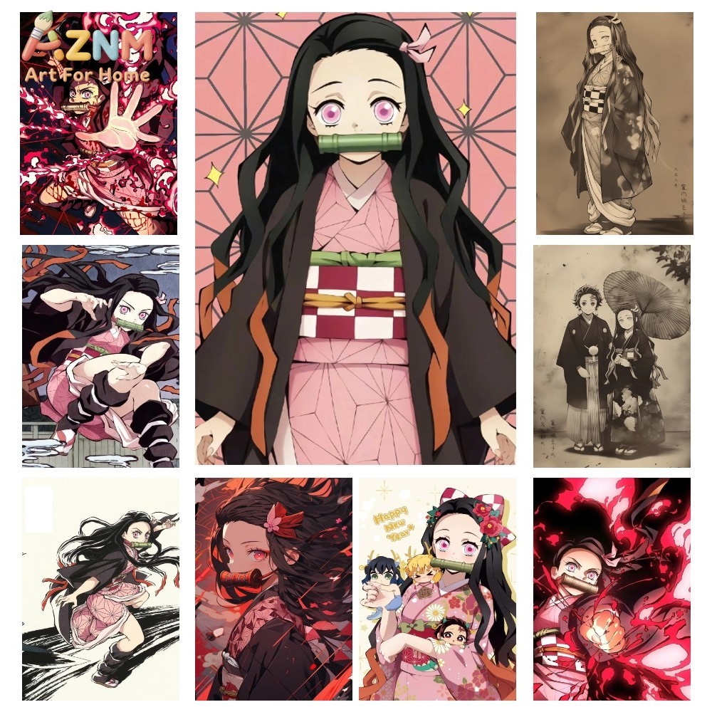 AZNM 악마 슬레이어 카마도 네즈코 애니메이션 캔버스 - Anime Merchandise Posters 리뷰 및 가격