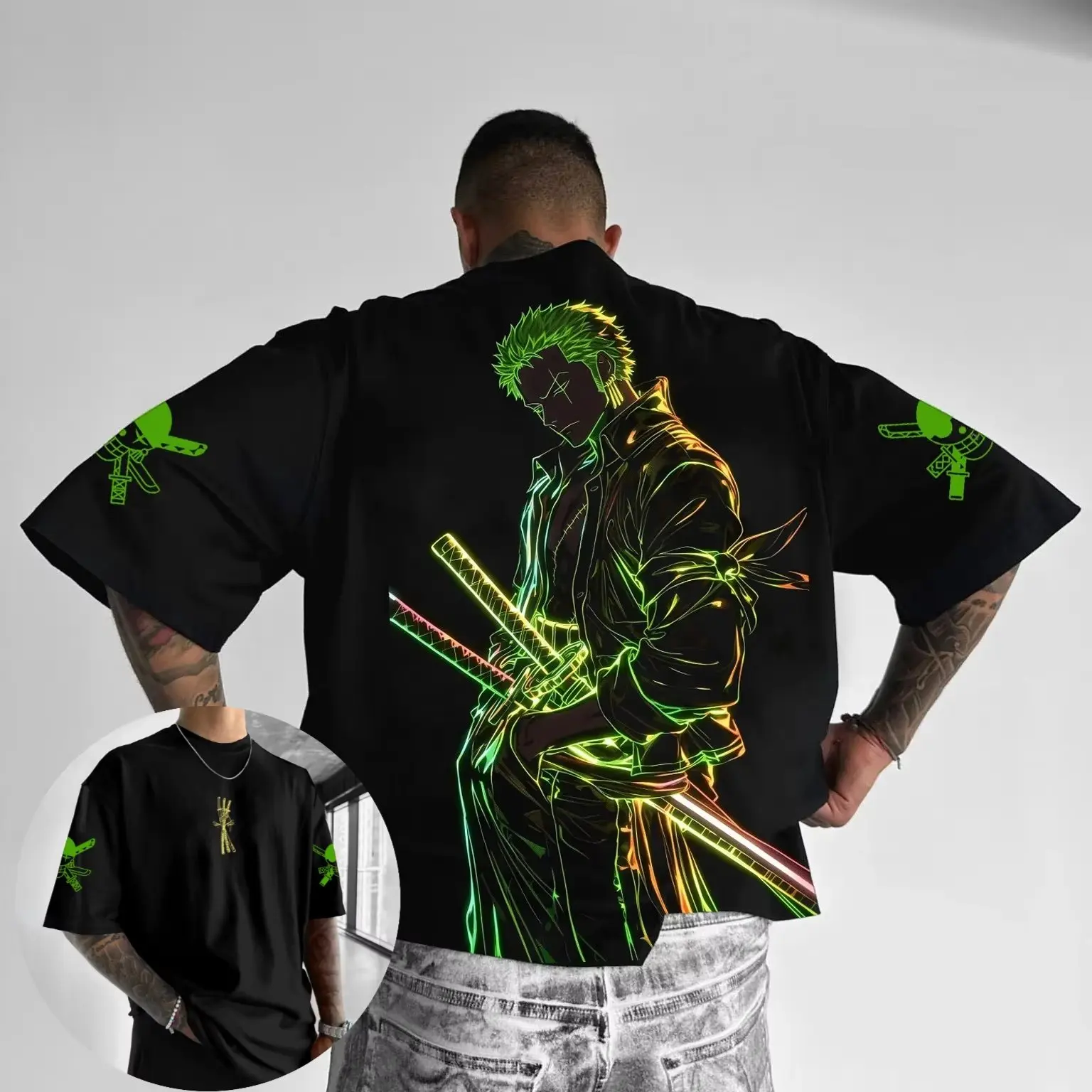 여름 Y2K 애니메이션 원피스 조로 그래픽 티셔츠 남녀 - Zoro Anime Merchandise 리뷰 및 가격